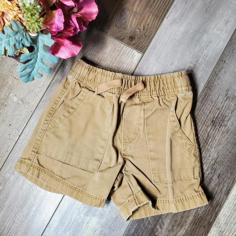 Place Toddler Boy Khaki Cotton Cargo Shorts Size 12-18m